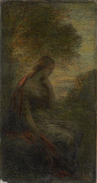 Henri Fantin-Latour Young Woman under a Tree at Sunset, Called Spain oil painting art